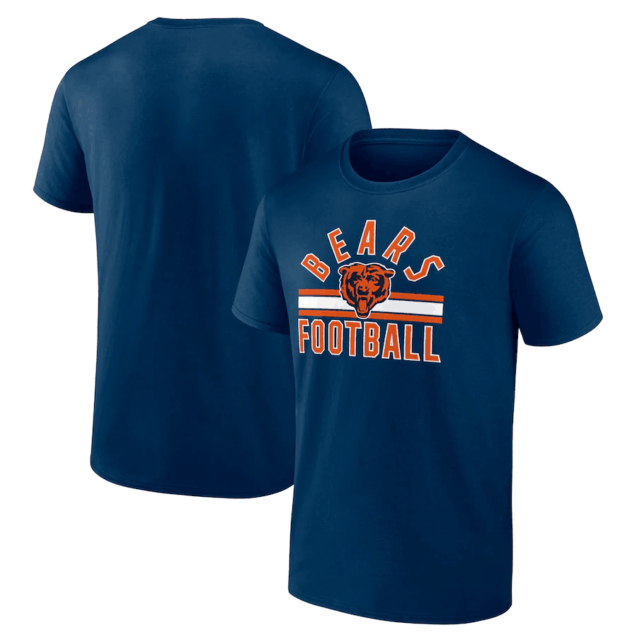 Men's Chicago Bears Navy Arch Stripe T-Shirt Men's Chicago Bears Navy Arch Stripe T-Shirt
